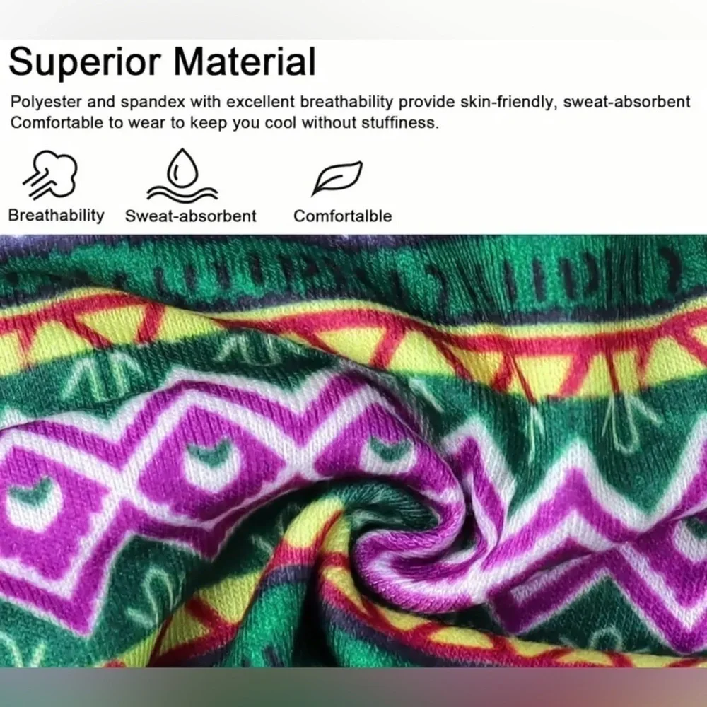 NWOT 4 Piece Set Bohemian Fashion Pattern Headbands Anti Slip Knotting